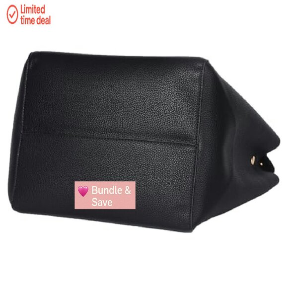 Large Vegan Leather Tote Bag with Detachable Straps & Interior Pockets - Picture 7 of 7